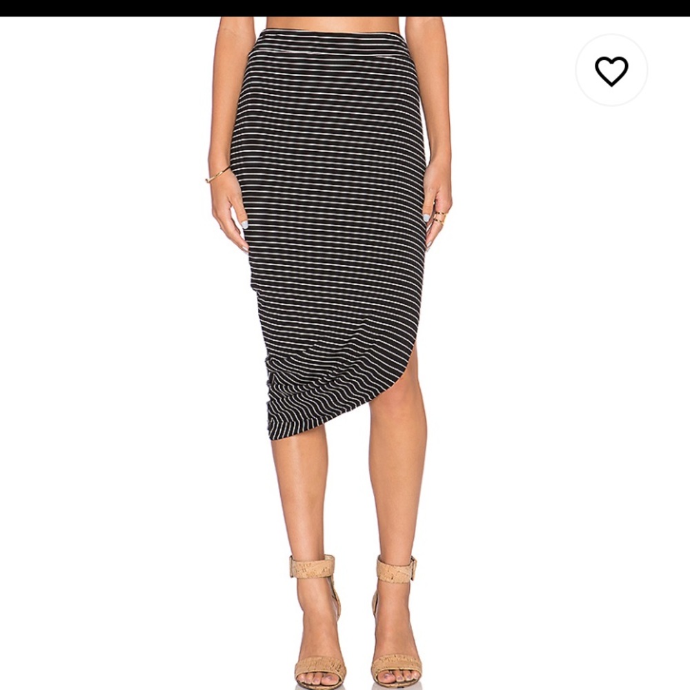 Black and white striped skirt